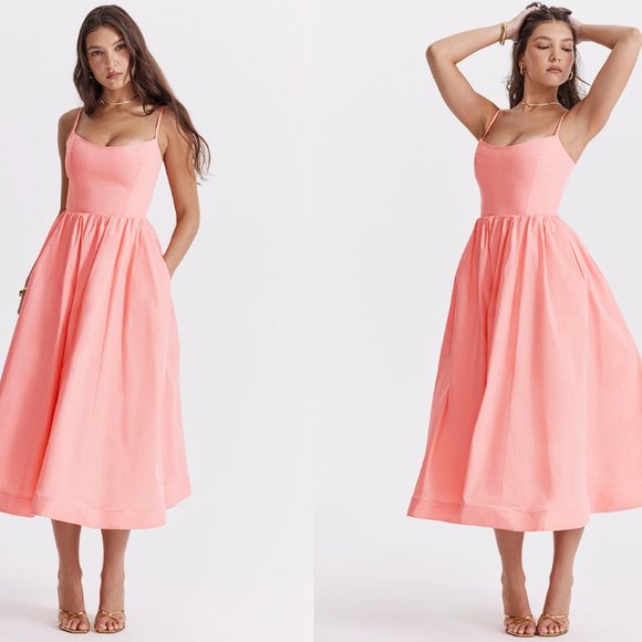 HOUSE OF CB 'Lolita' Apricot Corset Sundress NWOT - Picture 4 of 11